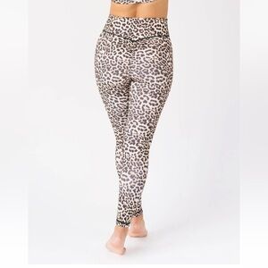 ZYIA Animal Print Leggings - Black and Cream
